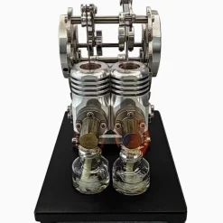 Pigeon-Style Dual-Cylinder Dual-Piston Hot Air Stirling Engine Model Educational Toy