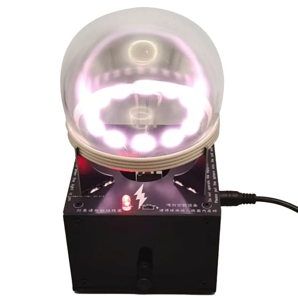Plasma Energy Light Sphere, Magnetic Field Neon Gas Display Lamp Ring Plasma Sphere-Interactive Science Desk Toy