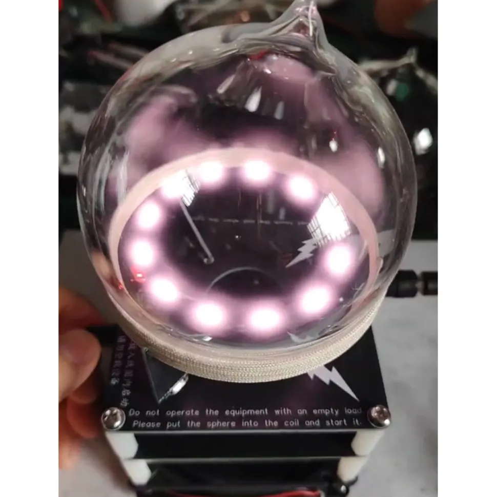 Plasma Energy Light Sphere, Magnetic Field Neon Gas Display Lamp Ring Plasma Sphere-Interactive Science Desk Toy