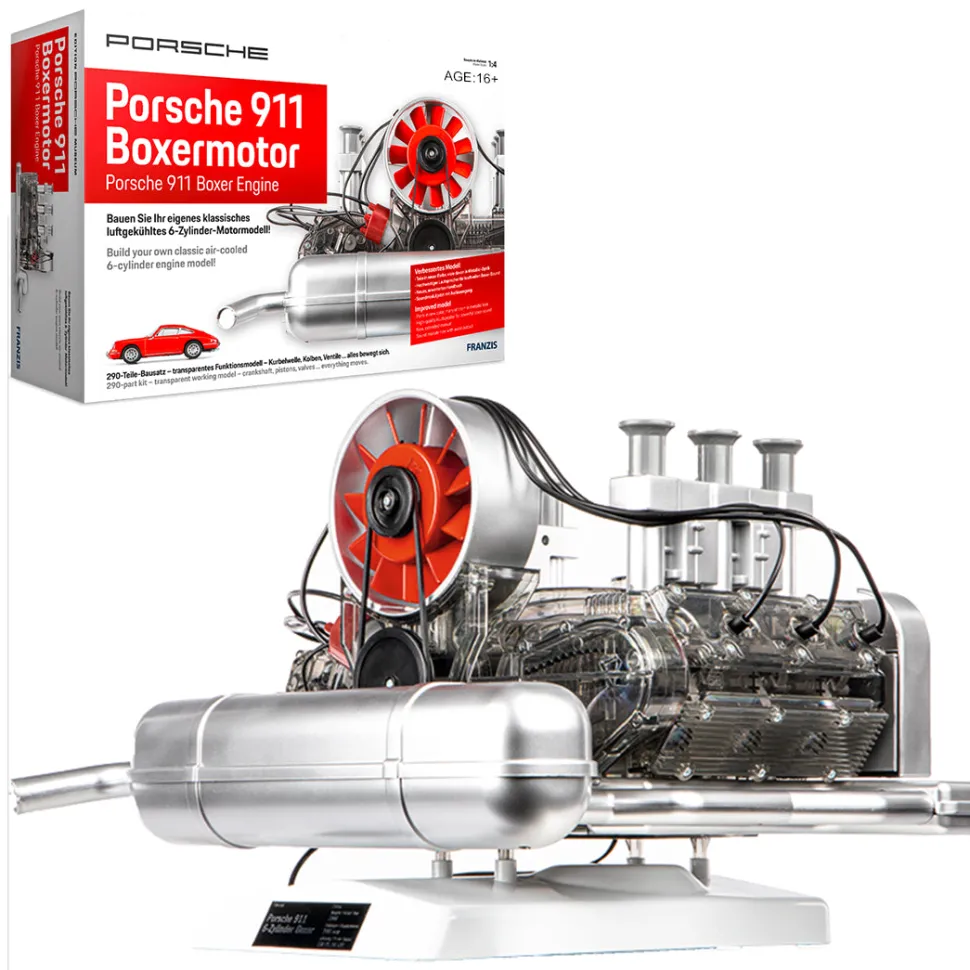 Porsche 911 Boxer Engine Model Kit - Build Your Own Engine Model that Works - Classic Air-cooled 6-Cylinder Engine Model