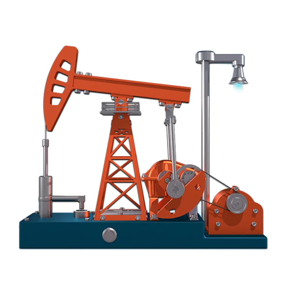 Pumping Unit that Works - Oil Pump Jack Model Kit - TECHING 3D Metal Oilfield Working Equipment with Light Oil Rig Educational Toys Collection 219Pcs