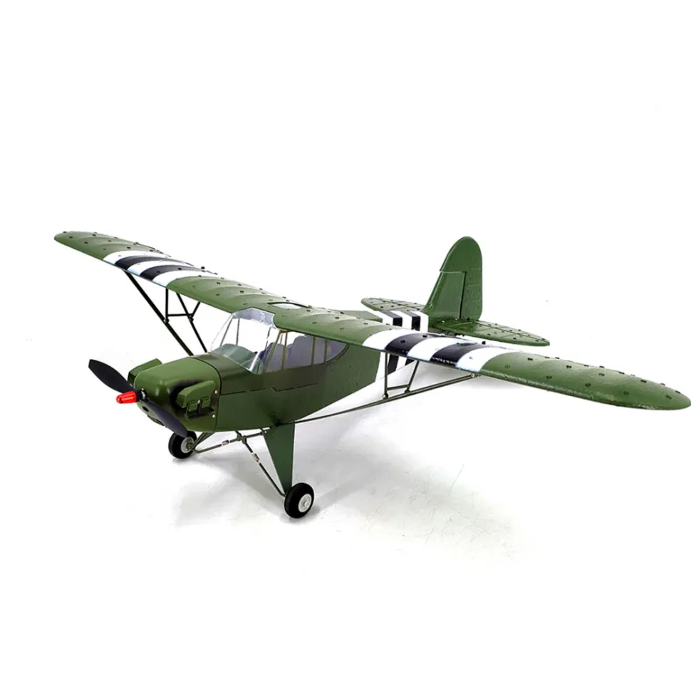 1/16 RC Airplane WWII PIPER J-3 CUB RC 4CH Brushless Fixed-wing Aircraft Model Military Plane Toy (RTF Version)