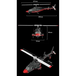 RC ERA A61 1/52 Scale Airwolf 2.4G 4CH Single Rotor Flybarless Mini RC Helicopter Model with Optical Flow Altitude Hold RTF