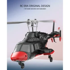 RC ERA A61 1/52 Scale Airwolf 2.4G 4CH Single Rotor Flybarless Mini RC Helicopter Model with Optical Flow Altitude Hold RTF