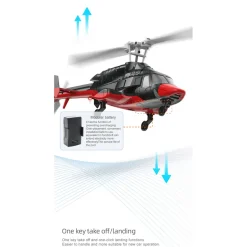 RC ERA A61 1/52 Scale Airwolf 2.4G 4CH Single Rotor Flybarless Mini RC Helicopter Model with Optical Flow Altitude Hold RTF