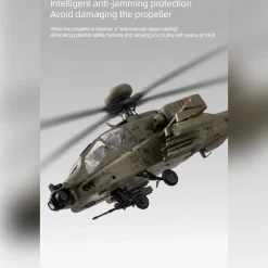RC ERA C170 AH-64D 1/48 Scale 2.4G 6CH Flybarless Military RC Helicopter Model With Optical Flow Positioning, TOF Altitude Hold, One-Key Inverted Flight and Brushless Motor (RTF Version)