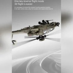 RC ERA C170 AH-64D 1/48 Scale 2.4G 6CH Flybarless Military RC Helicopter Model With Optical Flow Positioning, TOF Altitude Hold, One-Key Inverted Flight and Brushless Motor (RTF Version)