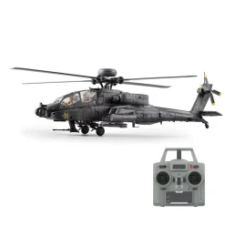 RC ERA C170 AH-64D 1/48 Scale 2.4G 6CH Flybarless Military RC Helicopter Model With Optical Flow Positioning, TOF Altitude Hold, One-Key Inverted Flight and Brushless Motor (RTF Version)