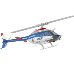 RC ERA C138PRO 1/33 Scale Bell 206 2.4G 6CH Flybarless Single-Rotor RC Helicopter Model with One-Touch Inverted Flight (RTF Version/Police Livery)