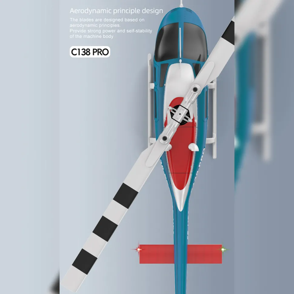 RC ERA C138PRO 1/33 Scale Bell 206 2.4G 6CH Flybarless Single-Rotor RC Helicopter Model with One-Touch Inverted Flight (RTF Version/Police Livery)