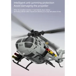 RC ERA C186S BO105 1/48 Scale 2.4G 6CH Single-Rotor Flybarless Realistic Intelligent RC Helicopter Model with Barometric Altitude Hold, Optical Flow Positioning, One-Key TOL & Missile Mounting Rack (RTF)