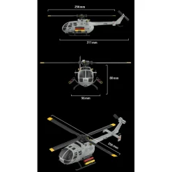 RC ERA C186S BO105 1/48 Scale 2.4G 6CH Single-Rotor Flybarless Realistic Intelligent RC Helicopter Model with Barometric Altitude Hold, Optical Flow Positioning, One-Key TOL & Missile Mounting Rack (RTF)