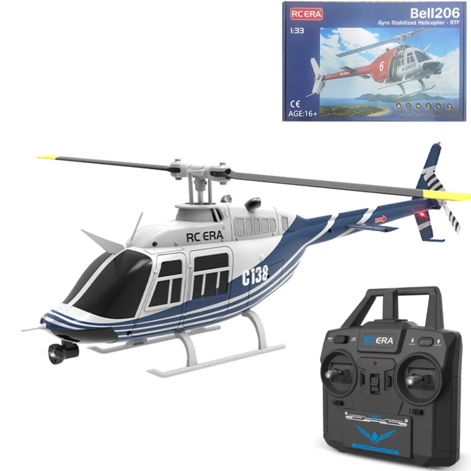 RC ERA C138 1/33 Scale BELL 206 Helicopter 2.4G 6CH Single-Rotor Gyroscopic Flying Aircraft Model