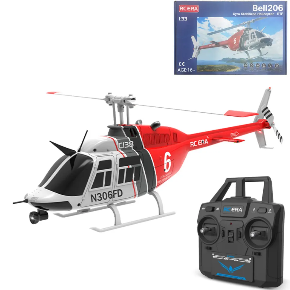 RC ERA C138 1/33 Scale BELL 206 Helicopter 2.4G 6CH Single-Rotor Gyroscopic Flying Aircraft Model