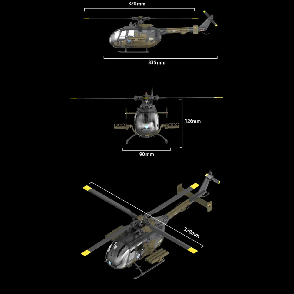 RC ERA C180 1/25 Scale 2.4G 6CH Single Rotor Flybarless RC Helicopter Model with Barometer, TOF LiDAR Altitude Hold & Optical Flow Positioning (RTF Version)