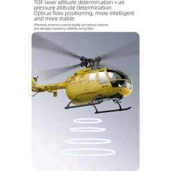 RC ERA C180 1/25 Scale 2.4G 6CH Single Rotor Flybarless RC Helicopter Model with Barometer, TOF LiDAR Altitude Hold & Optical Flow Positioning (RTF Version)