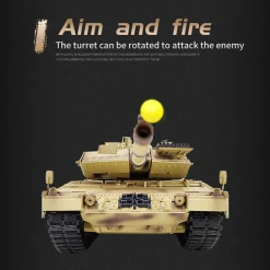 1/16 RC Tank 2.4G German Leopard 2A7 Main Battle Tank Vehicle Model Toys with Lights&Sounds (Basic Version)