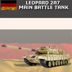 1/16 RC Tank 2.4G German Leopard 2A7 Main Battle Tank Vehicle Model Toys with Lights&Sounds (Basic Version)