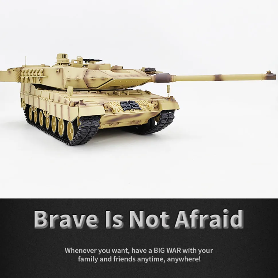 1/16 RC Tank 2.4G German Leopard 2A7 Main Battle Tank Vehicle Model Toys with Lights&Sounds (Basic Version)