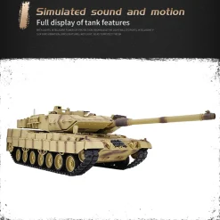 1/16 RC Tank 2.4G German Leopard 2A7 Main Battle Tank Vehicle Model Toys with Lights&Sounds (Basic Version)