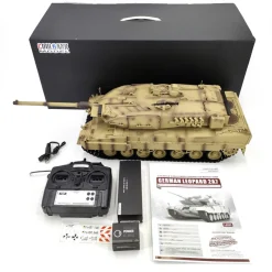 1/16 RC Tank 2.4G German Leopard 2A7 Main Battle Tank Vehicle Model Toys with Lights&Sounds (Basic Version)