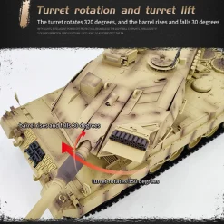 1/16 RC Tank 2.4G German Leopard 2A7 Main Battle Tank Vehicle Model Toys with Lights&Sounds (Basic Version)