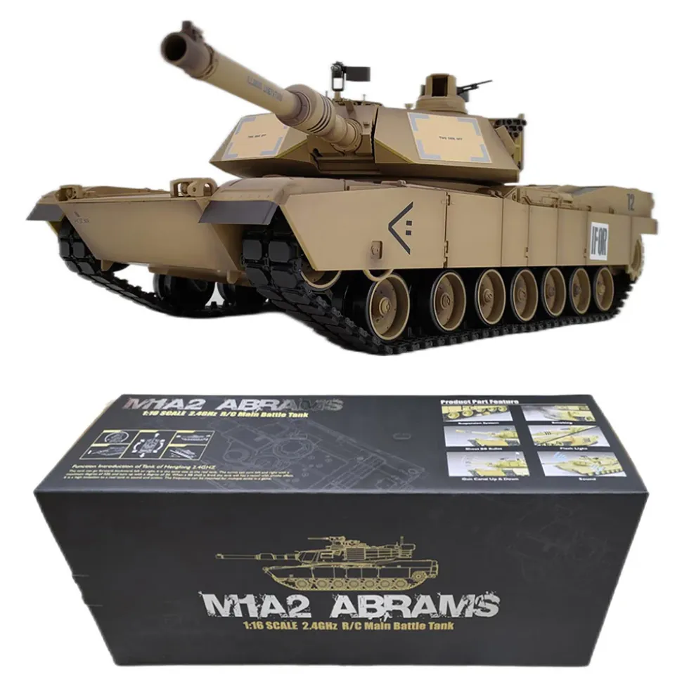 1/16 RC Tank 2.4G M1A2 RC Main Battle Tank Military Model (Upgraded Version/Yellow Ochre)