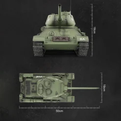 1/16 RC Tank Soviet T-34 Medium Tank 2.4G Remote Control Model Military Tank with Sound Smoke Shooting Effect - Upgraded Edition