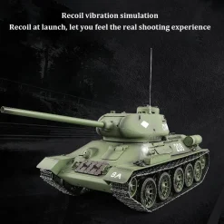 1/16 RC Tank Soviet T-34 Medium Tank 2.4G Remote Control Model Military Tank with Sound Smoke Shooting Effect - Upgraded Edition