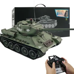 1/16 RC Tank Soviet T-34 Medium Tank 2.4G Remote Control Model Military Tank with Sound Smoke Shooting Effect - Upgraded Edition
