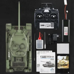 1/16 RC Tank Soviet T-34 Medium Tank 2.4G Remote Control Model Military Tank with Sound Smoke Shooting Effect - Upgraded Edition