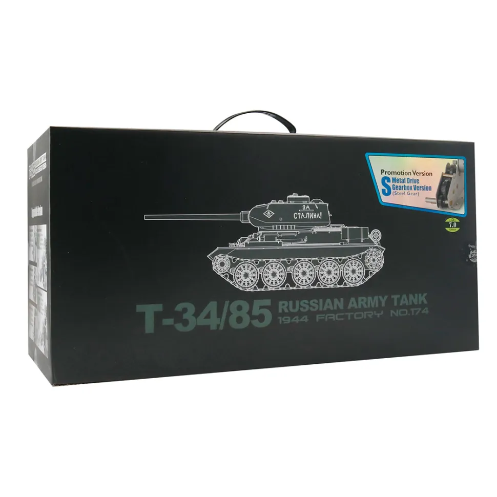 1/16 RC Tank Soviet T-34 Medium Tank 2.4G Remote Control Model Military Tank with Sound Smoke Shooting Effect - Upgraded Edition