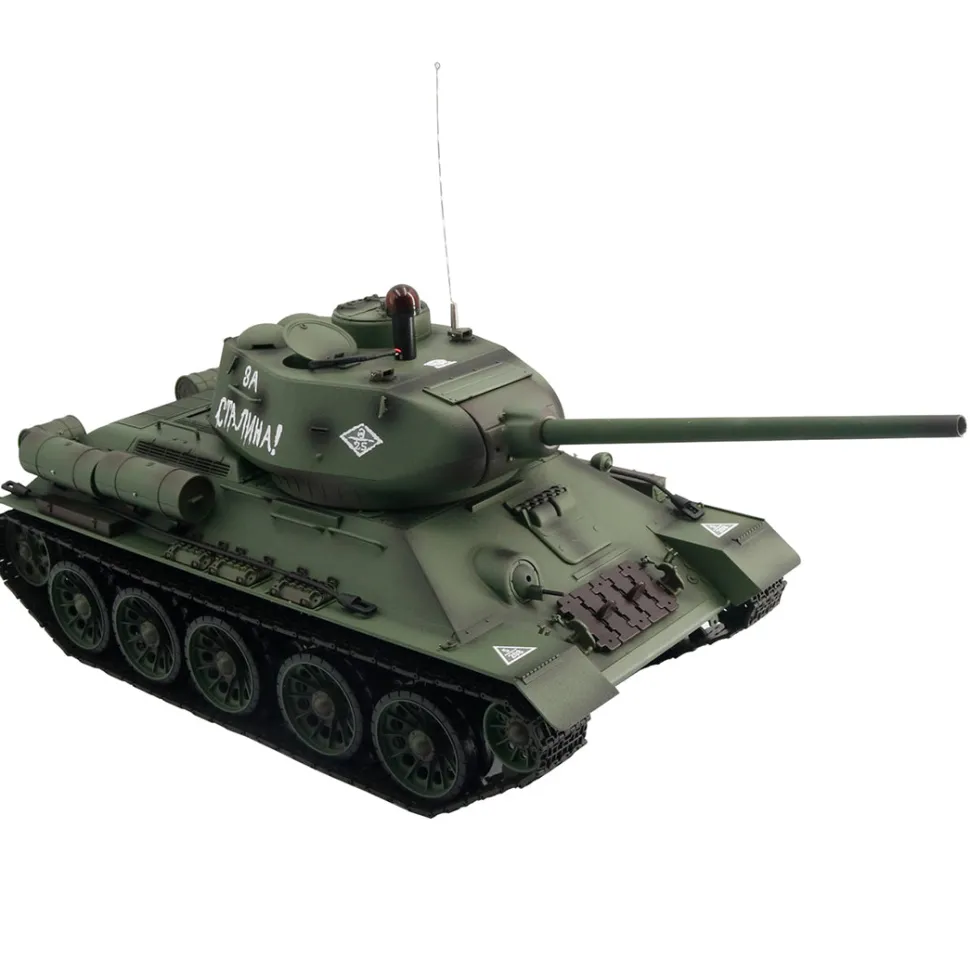 1/16 RC Tank Soviet T-34 Medium Tank 2.4G Remote Control Model Military Tank with Sound Smoke Shooting Effect - Upgraded Edition