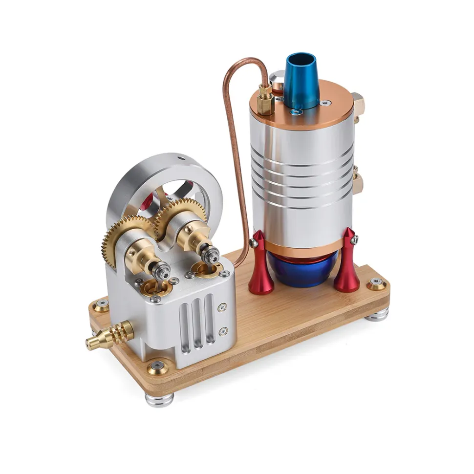 Retro All-metal Vertical Twin-Cylinder Steam Engine Model with Dynamic Balanced Crankshaft RTR STEM Model