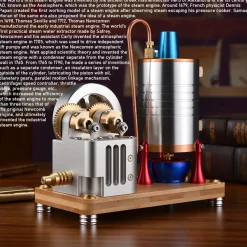 Retro All-metal Vertical Twin-Cylinder Steam Engine Model with Dynamic Balanced Crankshaft RTR STEM Model