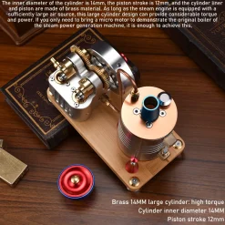 Retro All-metal Vertical Twin-Cylinder Steam Engine Model with Dynamic Balanced Crankshaft RTR STEM Model