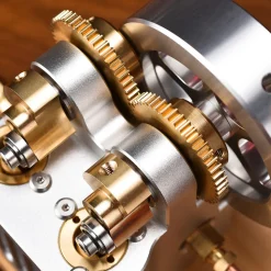 Retro All-metal Vertical Twin-Cylinder Steam Engine Model with Dynamic Balanced Crankshaft RTR STEM Model