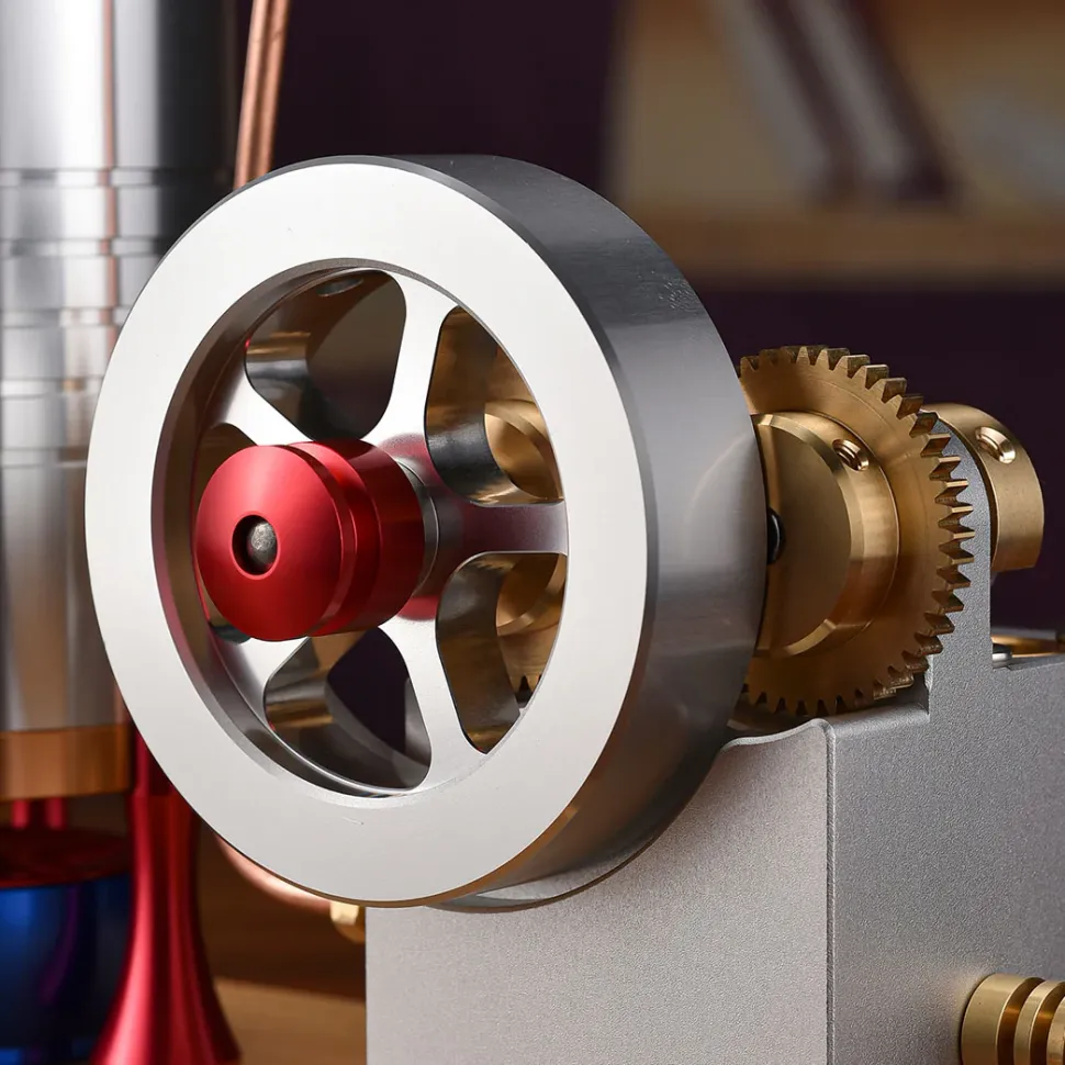 Retro All-metal Vertical Twin-Cylinder Steam Engine Model with Dynamic Balanced Crankshaft RTR STEM Model