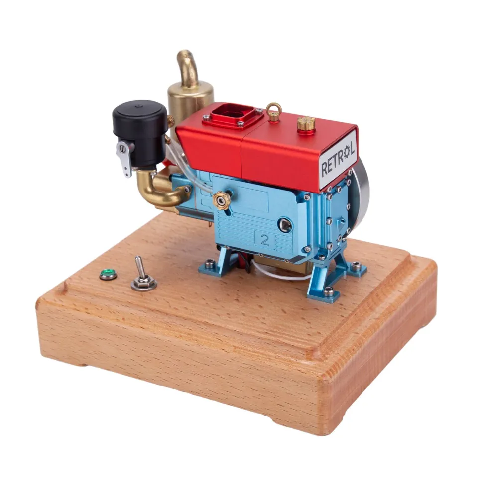 RETROL 1/8 2.6cc Mini Single-Cylinder Four-Stroke Gasoline Engine Model Upgraded Internal Combustion Engine Model