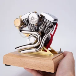 RETROL 4.2CC V-Twin Double-cylinder Four-stroke Gasoline Engine Internal Combustion Engine Model for Motorcycle-Gift Collection