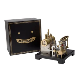 RETROL Full Metal Beam Engine Steam Engine Model Kit with Horizontal Boiler with Centrifugal Regulator Flyball
