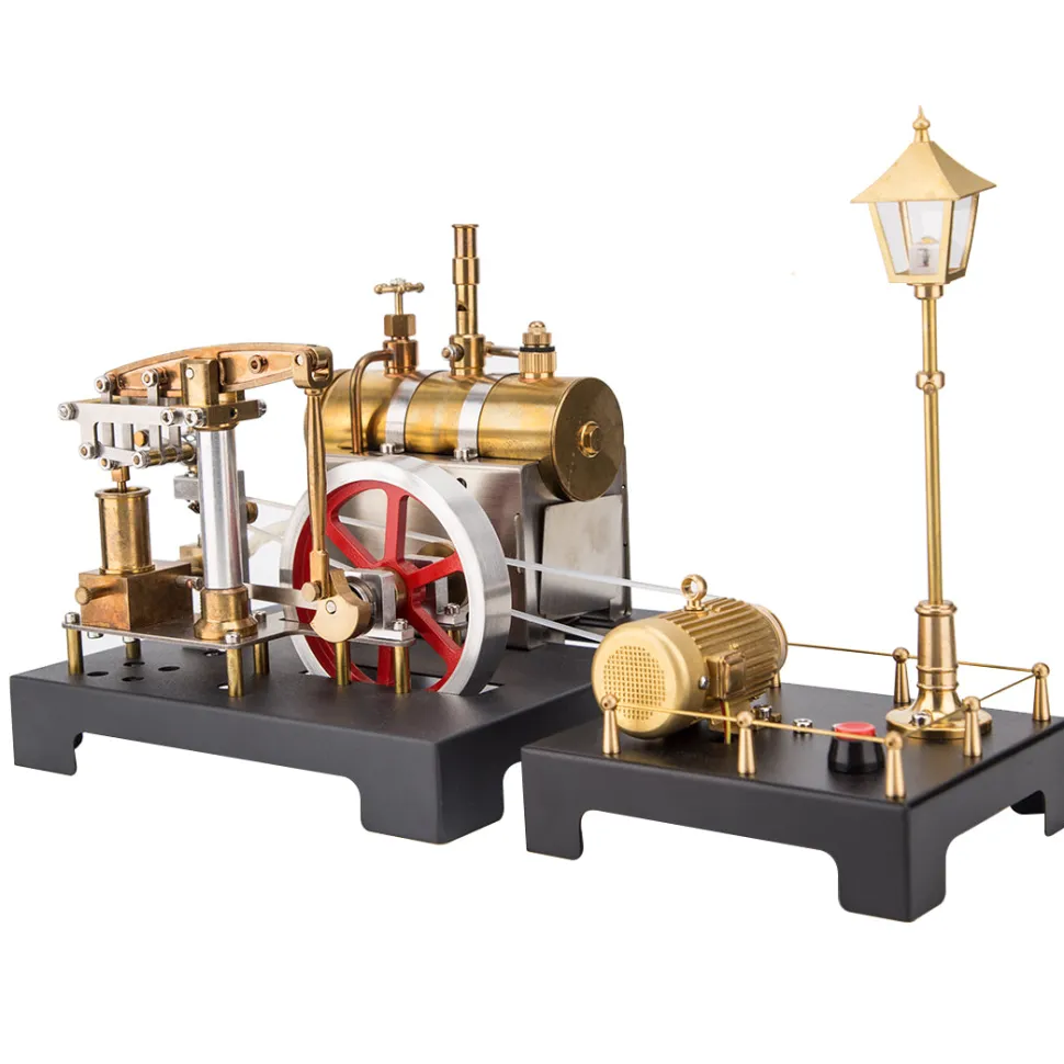 RETROL Full Metal Beam Engine Steam Engine Model Kit with Horizontal Boiler with Centrifugal Regulator Flyball