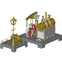 RETROL Full Metal Beam Engine Steam Engine Model Kit with Horizontal Boiler with Centrifugal Regulator Flyball