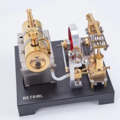 RETROL Full Metal Beam Engine Steam Engine Model Kit with Horizontal Boiler with Centrifugal Regulator Flyball