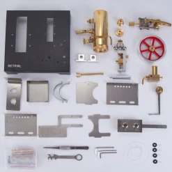 RETROL Full Metal Beam Engine Steam Engine Model Kit with Horizontal Boiler with Centrifugal Regulator Flyball