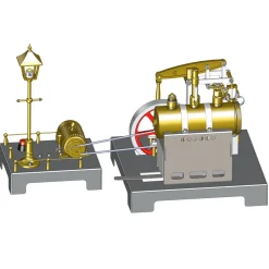 RETROL Full Metal Beam Engine Steam Engine Model Kit with Horizontal Boiler with Centrifugal Regulator Flyball