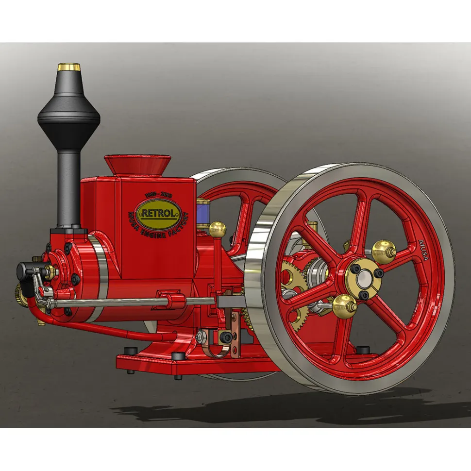 RETROL HM-01 7cc Antique Hit and Miss Engine 4-stroke Stationary Engine Horizontal IC Engine Model That Works
