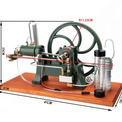 RETROL Horizontal Mill Engine Stationary Steam Engine Hot-bulb Engine Look 4-Stroke Water-cooling Gasoline Engine IC Engine Model