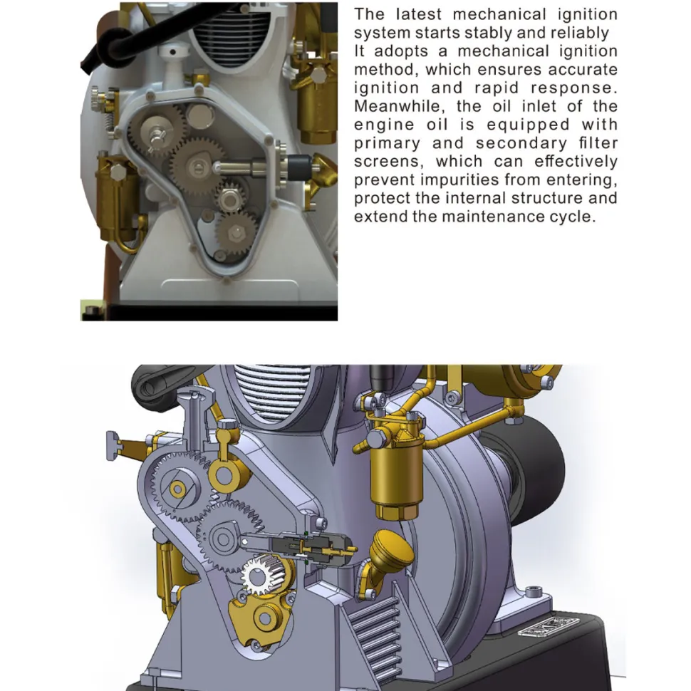 RETROL×OKMO 185 Micro Single-Cylinder 4-Stroke Gasoline Engine Model for Classic Vintage Tractor