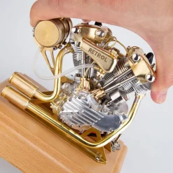 RETROL R29 4.2CC Mini V2 Engine OHV V-Twin Motorcycle Engine Double-cylinder Four-stroke Gasoline Engine Internal Combustion Engine Model